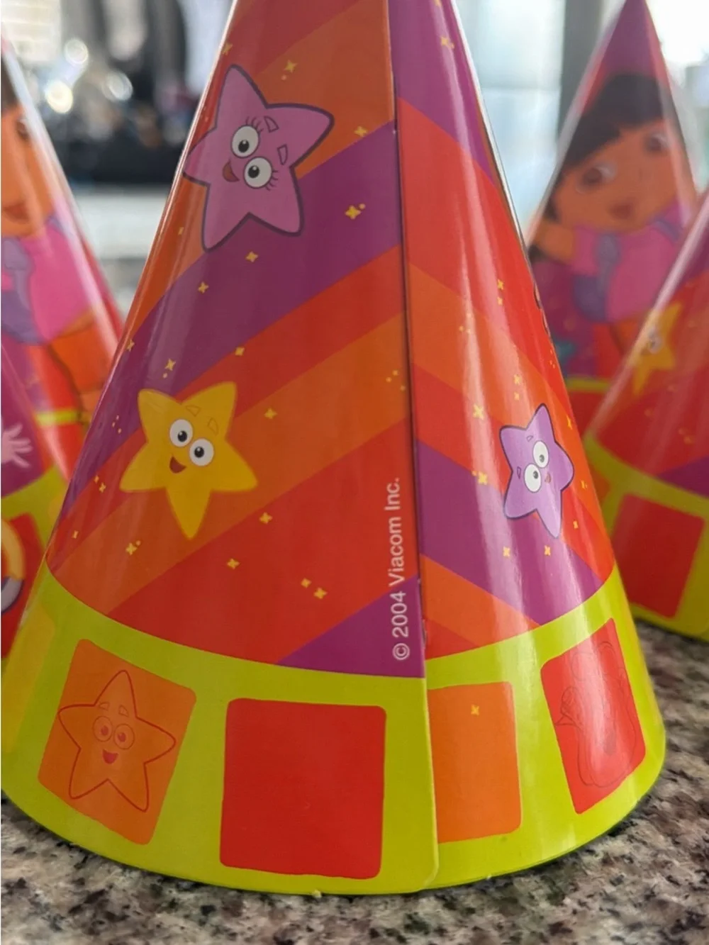 Vintage Dora the Explorer Party Hats - 7 Pack